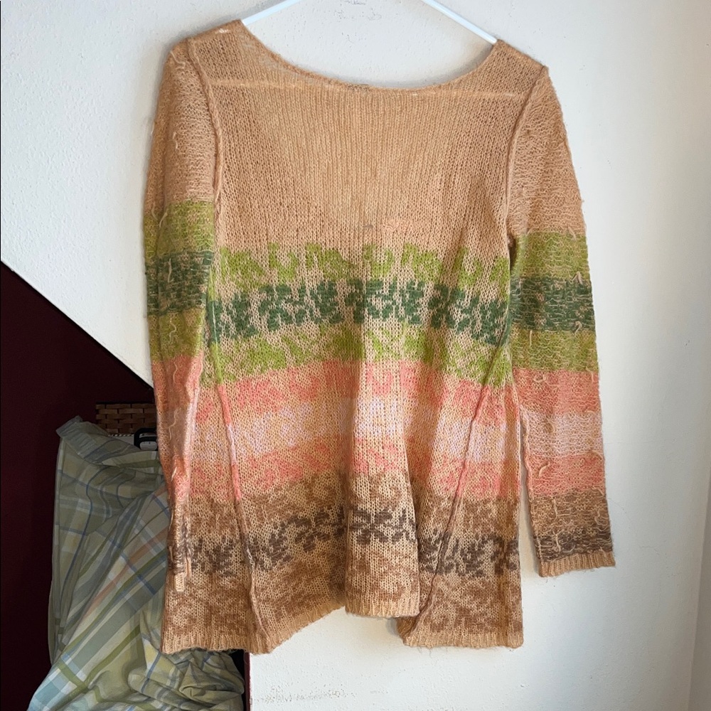 Free People Alpaca‎ Blend Earthy Tones Trapeze Knit Sweater S/P - Picture 3 of 13